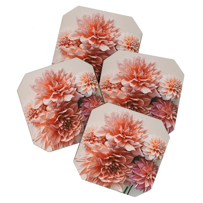 Find Your Tribe #2 - Modern Dahlia Botanical Photograph Coaster Gallery Image 1