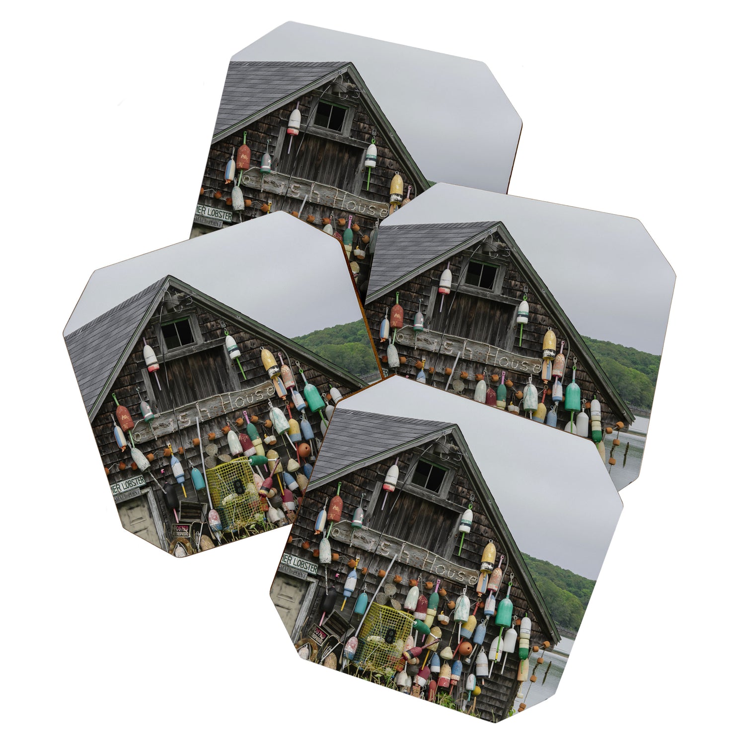 Fish House - travel photography Maine New England building Coaster Gallery Image 1