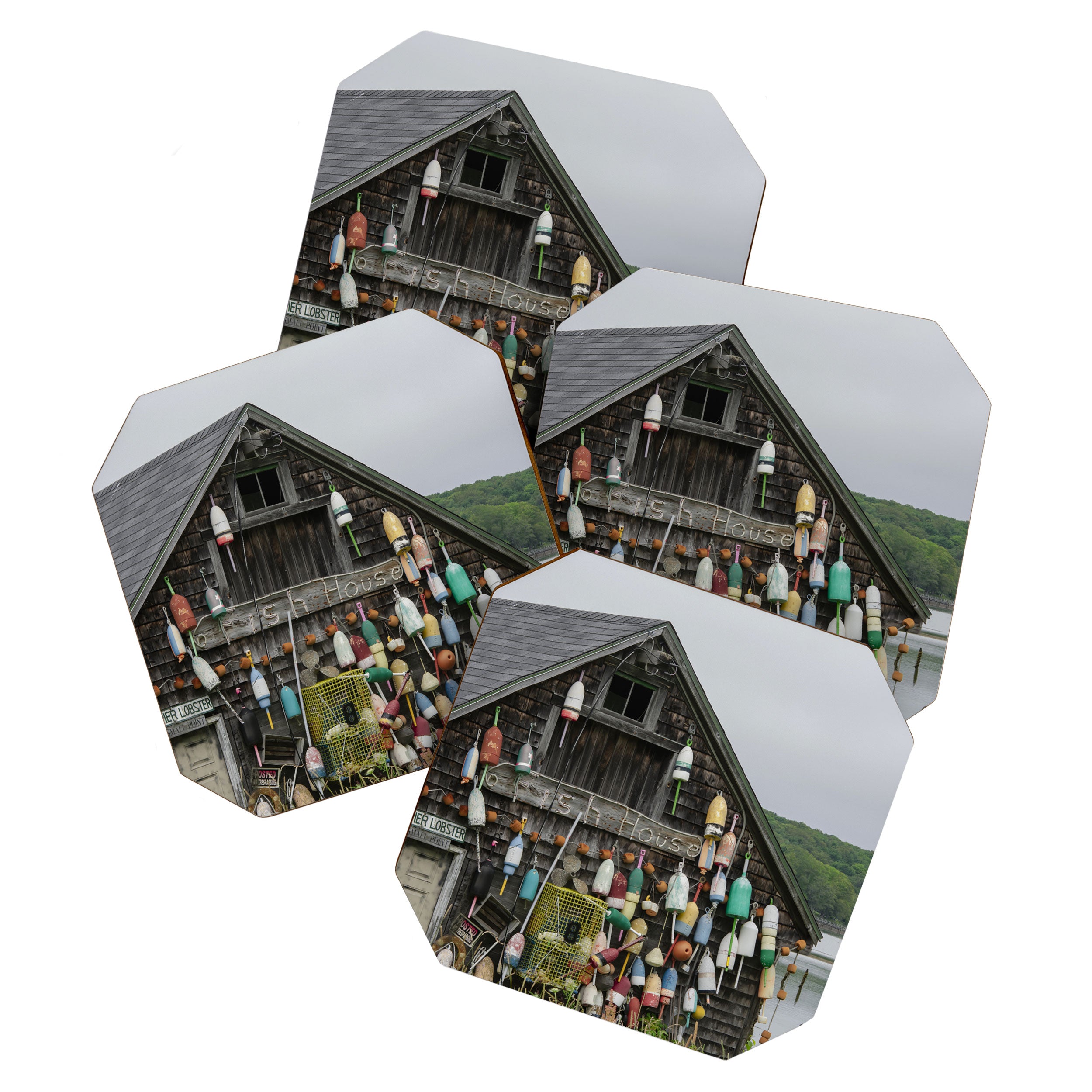 Fish House - travel photography Maine New England building Coaster Gallery Image 1