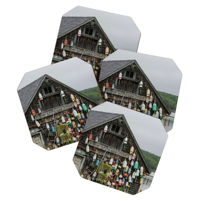 Fish House - travel photography Maine New England building Coaster Gallery Image 1