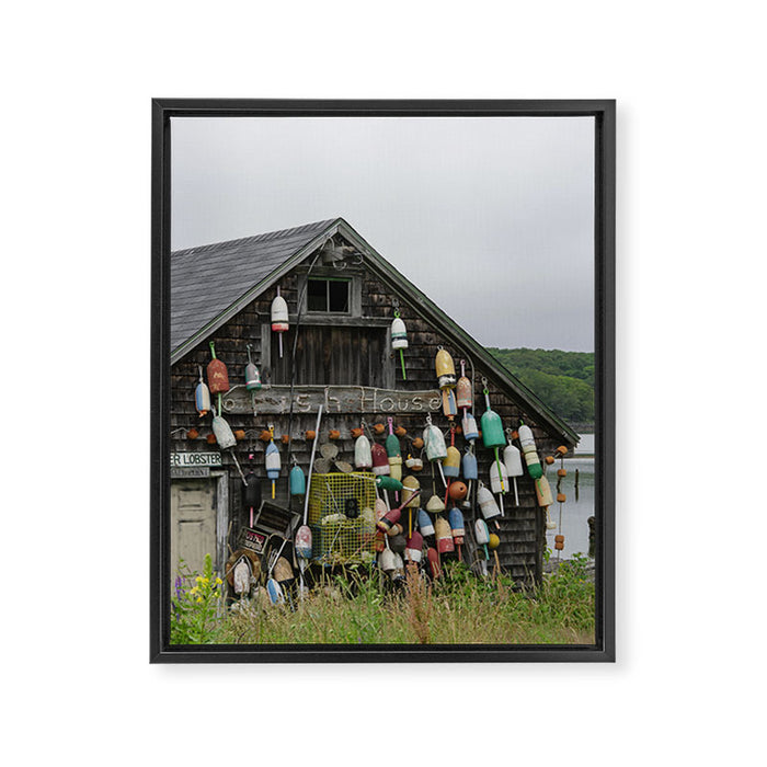 Fish House - travel photography Maine New England building Framed Canvas Print Gallery Image 1