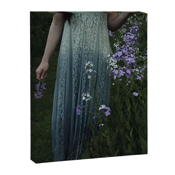 flowers of her soul - moody garden portrait Canvas Print Gallery Image 1