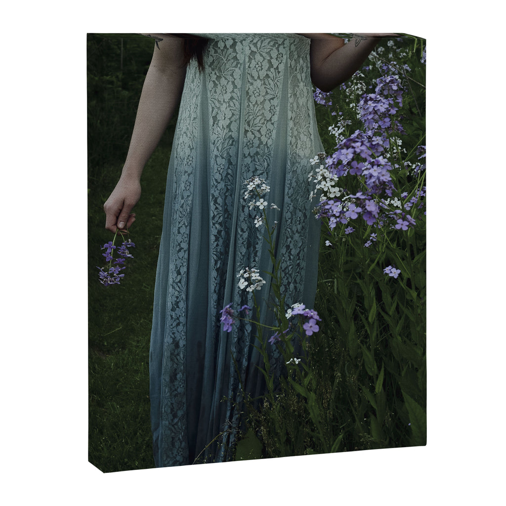flowers of her soul - moody garden portrait Canvas Print Gallery Image 6