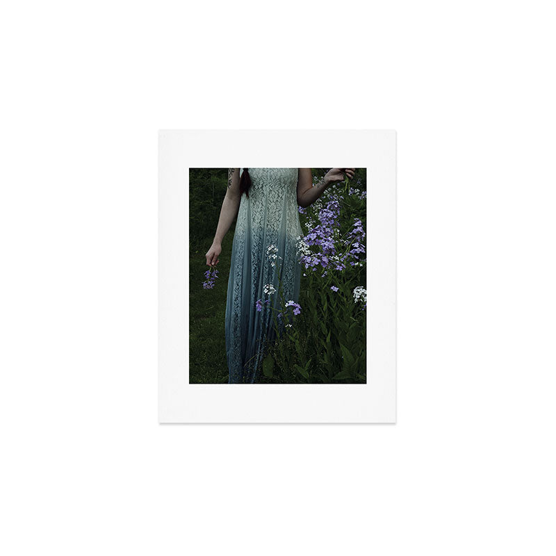 flowers of her soul - moody garden portrait Art Print Gallery Image 1