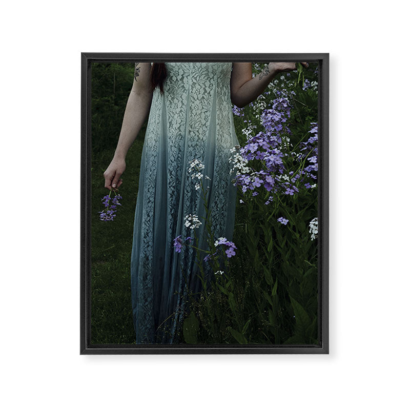 flowers of her soul - moody garden portrait Framed Canvas Print Gallery Image 6