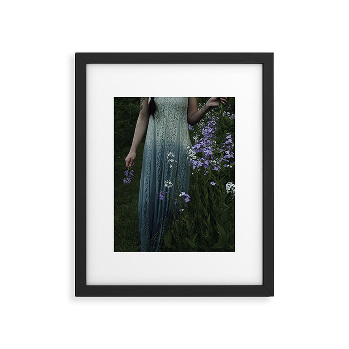 flowers of her soul - moody garden portrait Framed Art Print Gallery Image 1