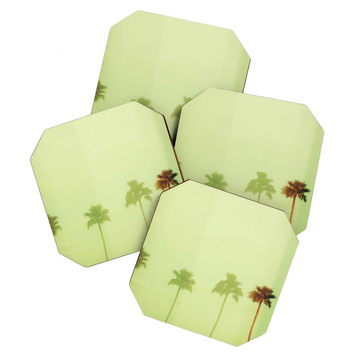 Four Palm Trees - Green Coaster Gallery Image 1