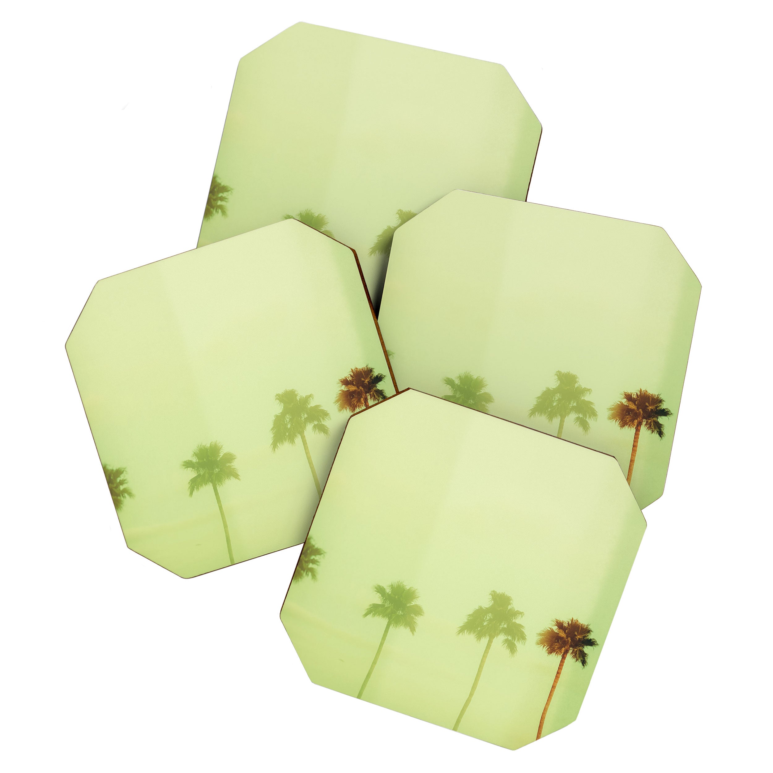 Four Palm Trees - Green Coaster Gallery Image 1