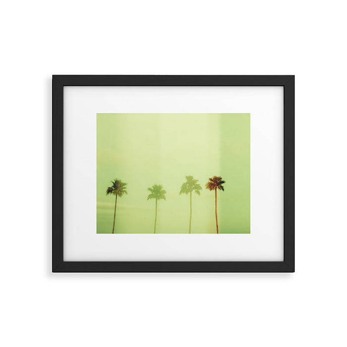 Four Palm Trees - Green Framed Art Print Gallery Image 1