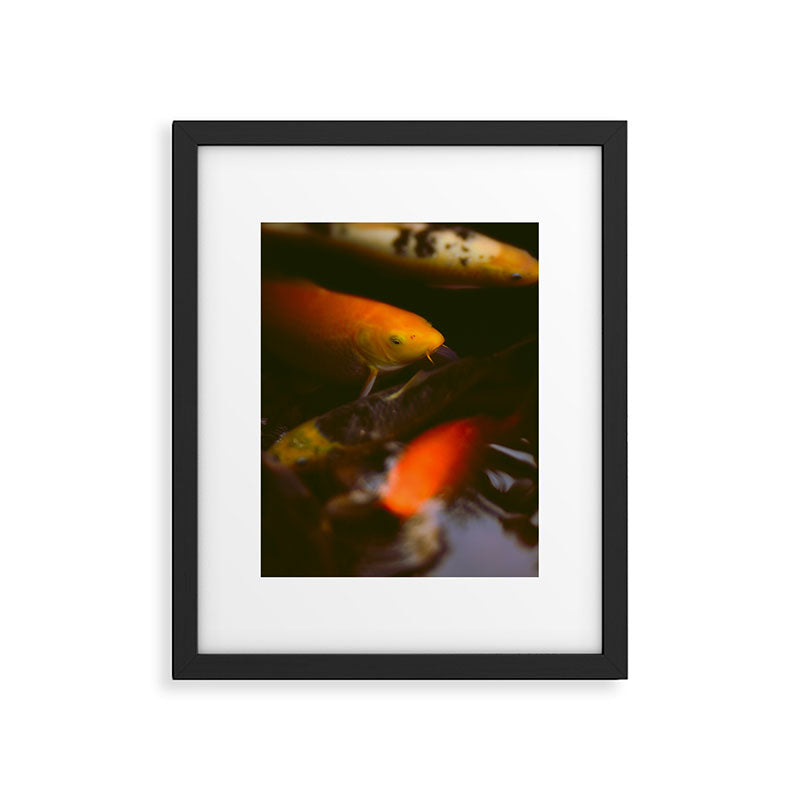 Goldfish and Koi in Summer Pond Framed Art Print Gallery Image 5