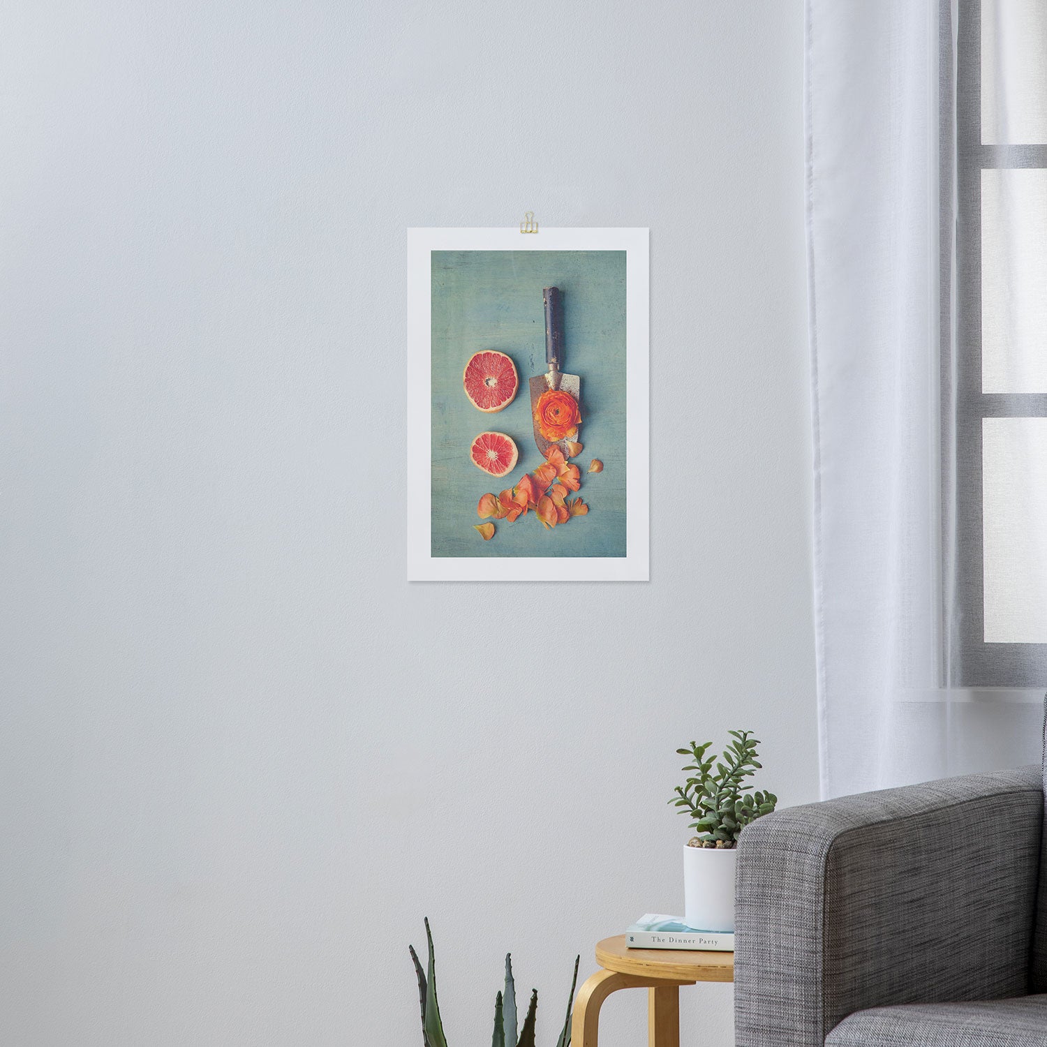 Grapefruit and Flowers Art Print Gallery Image 3