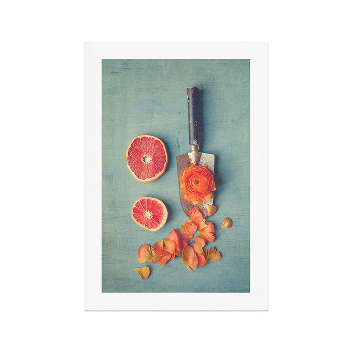 Grapefruit and Flowers Art Print Gallery Image 1