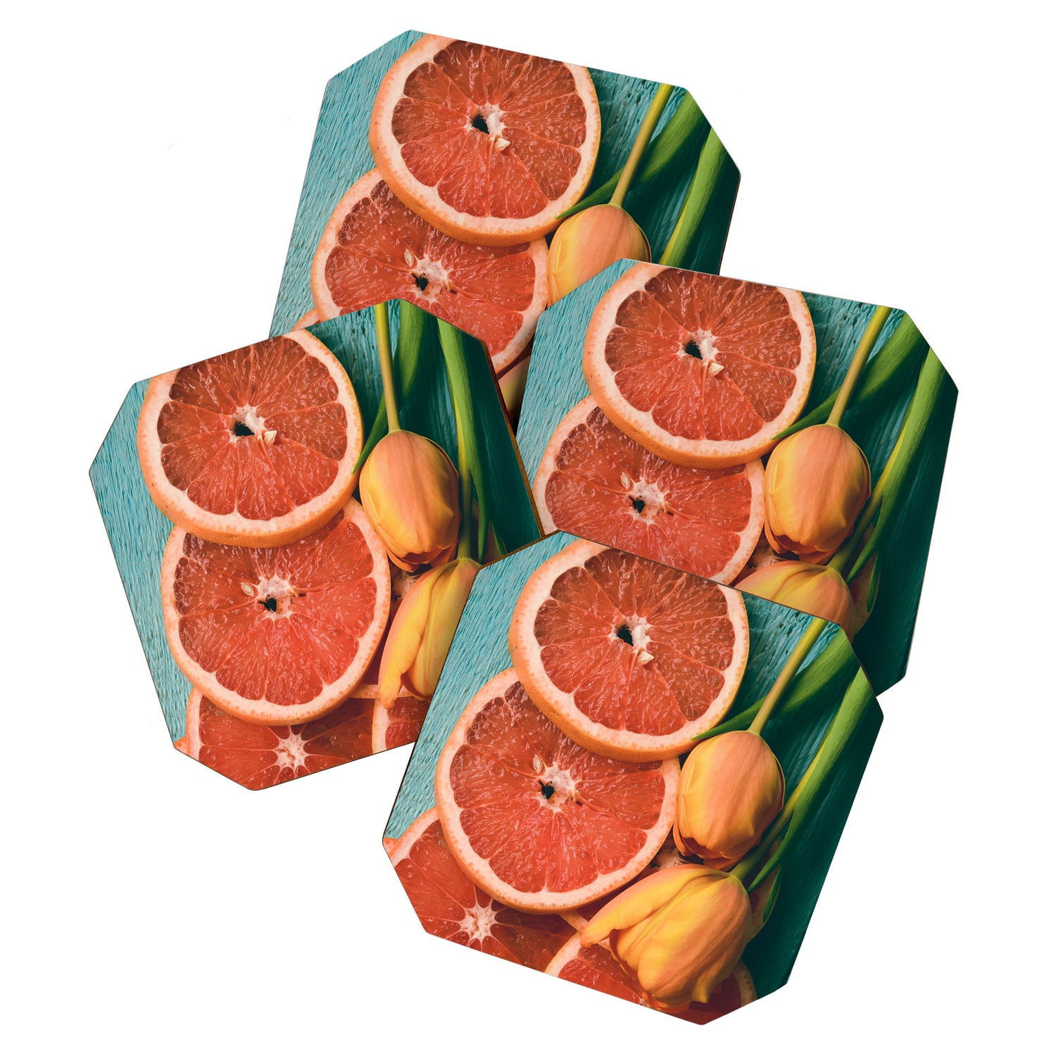 Grapefruit and Tulips Coaster Gallery Image 1