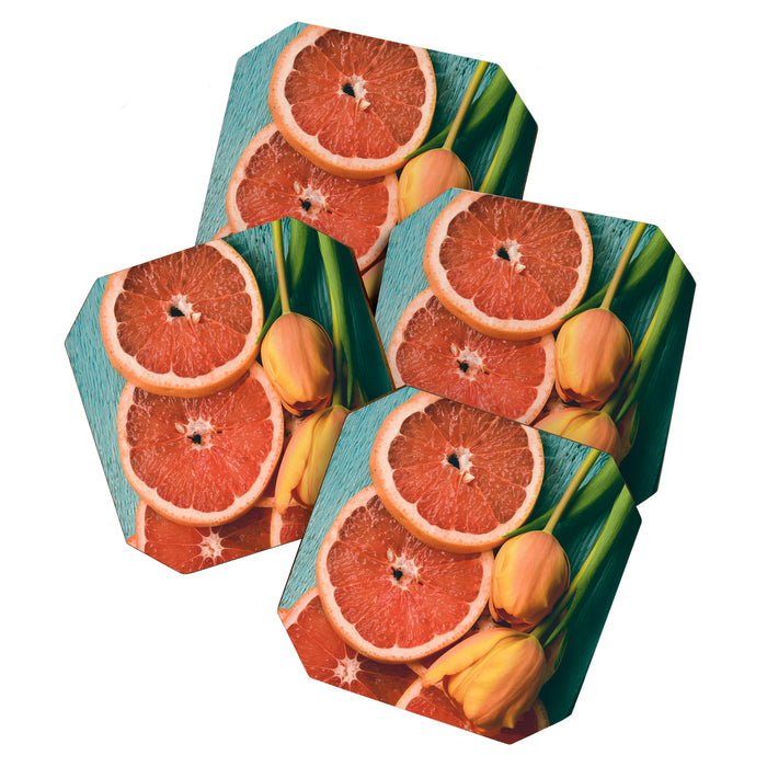 Grapefruit and Tulips Coaster Gallery Image 1