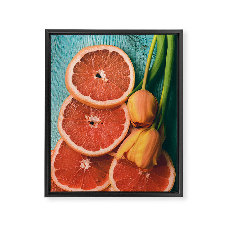 Grapefruit and Tulips Framed Canvas Print Gallery Image 6
