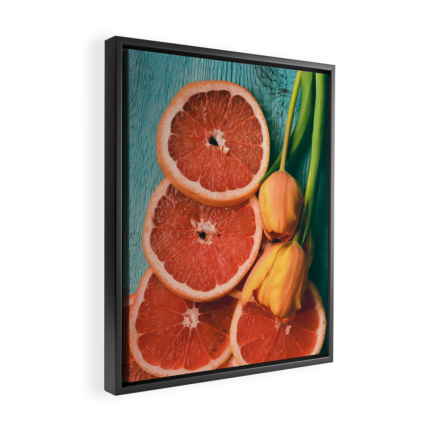 Grapefruit and Tulips Framed Canvas Print Gallery Image 2