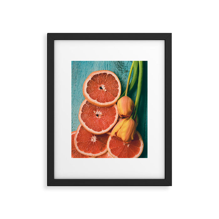 Grapefruit and Tulips Framed Art Print Gallery Image 1