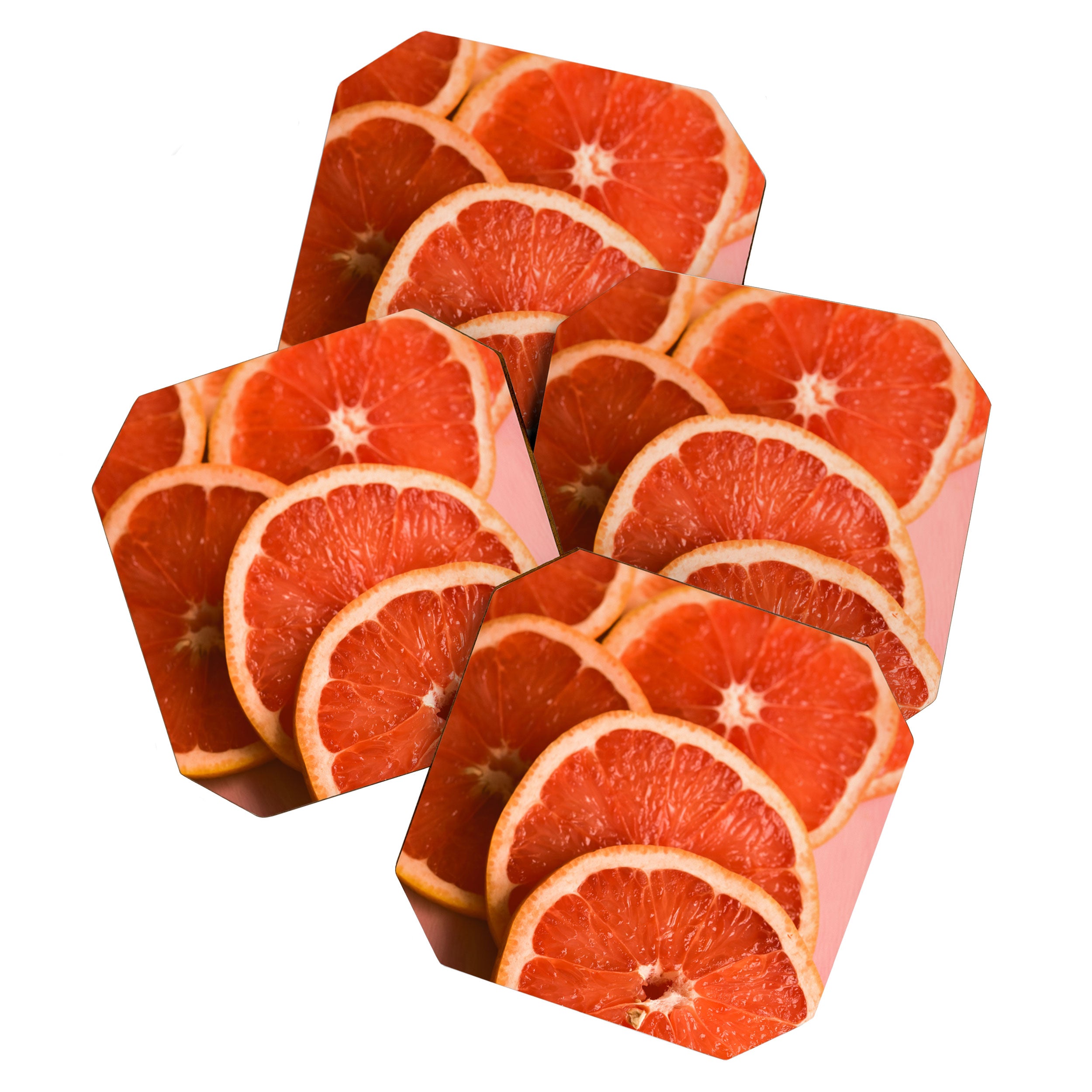 Grapefruit on Pink - still life floral photograph Coaster Gallery Image 1