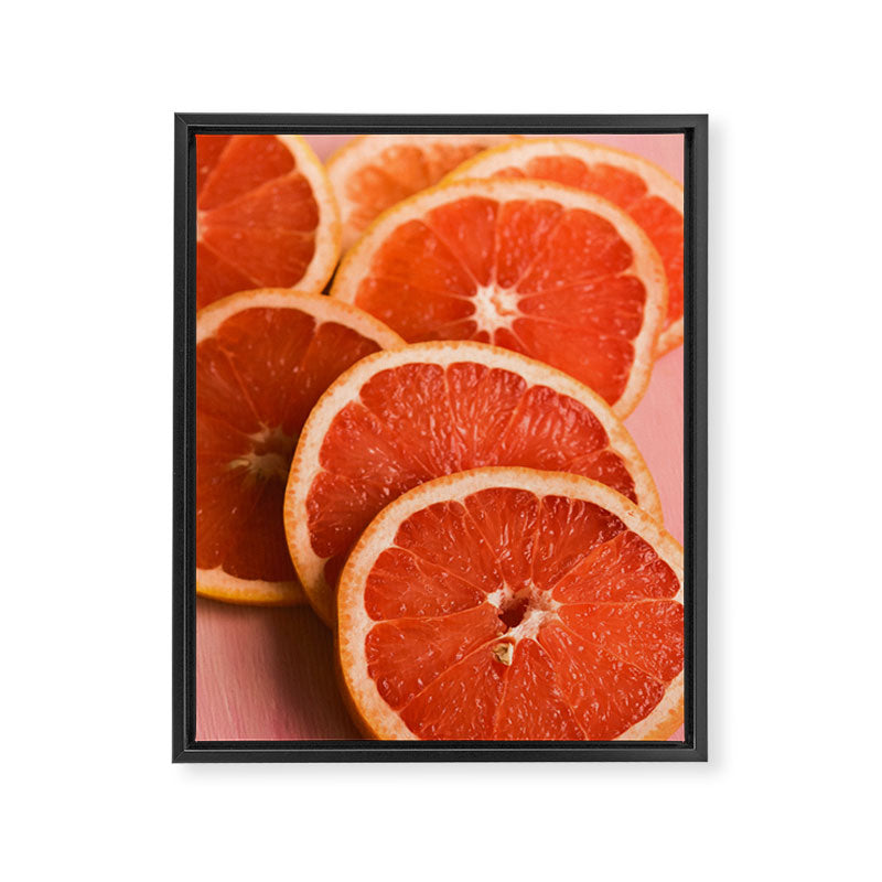 Grapefruit on Pink - still life floral photograph Framed Canvas Print Gallery Image 6