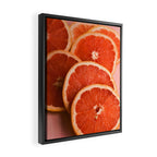 Grapefruit on Pink - still life floral photograph Framed Canvas Print Gallery Image 2