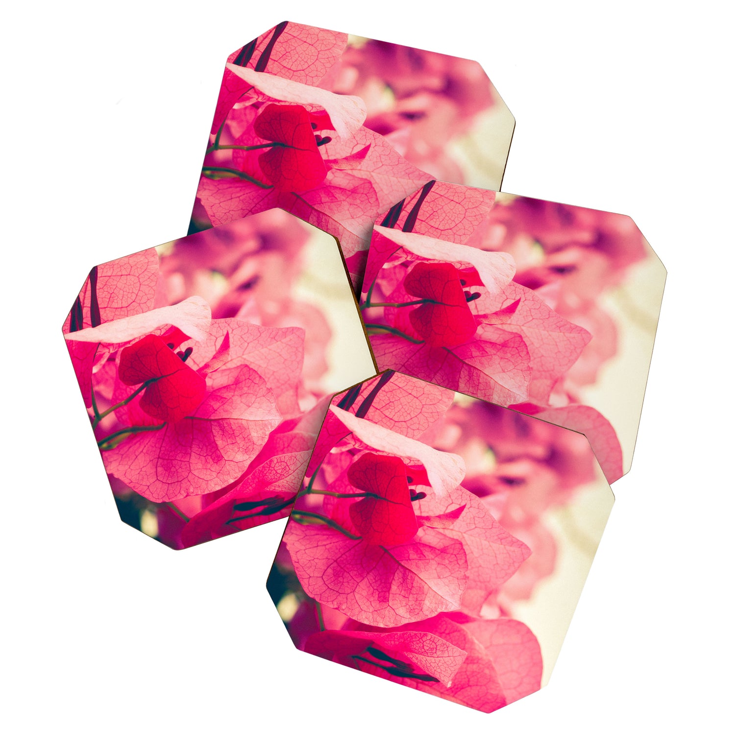 Happy Pink Flowers Coaster Gallery Image 1
