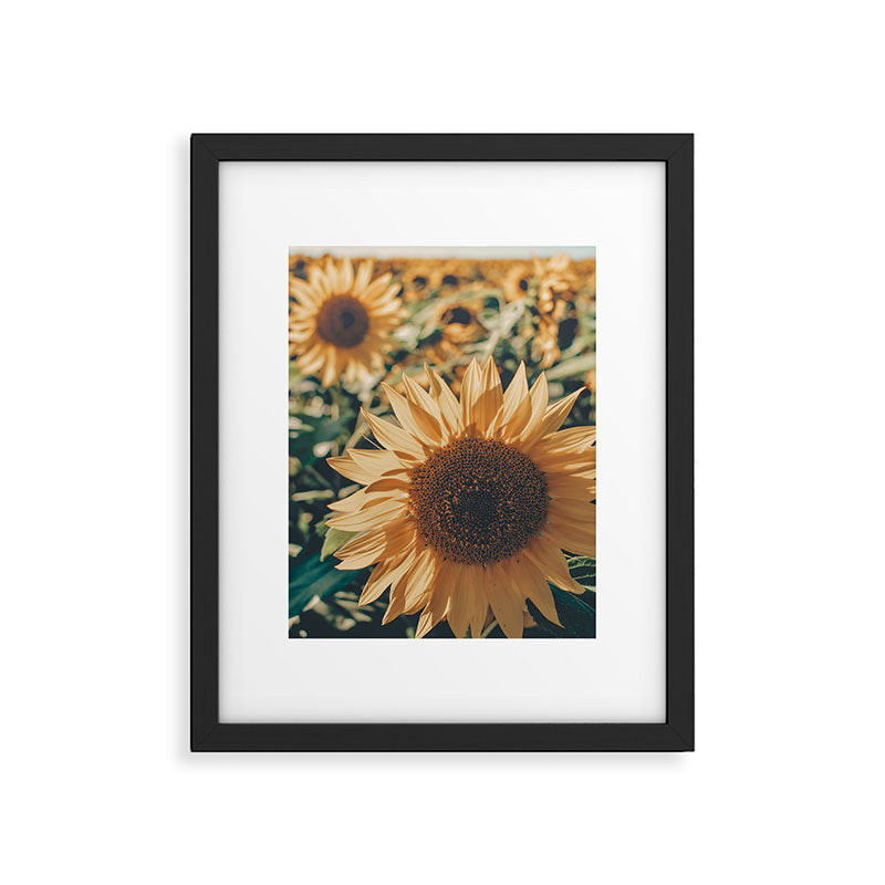 Happy Sunflower Field Framed Art Print Gallery Image 5