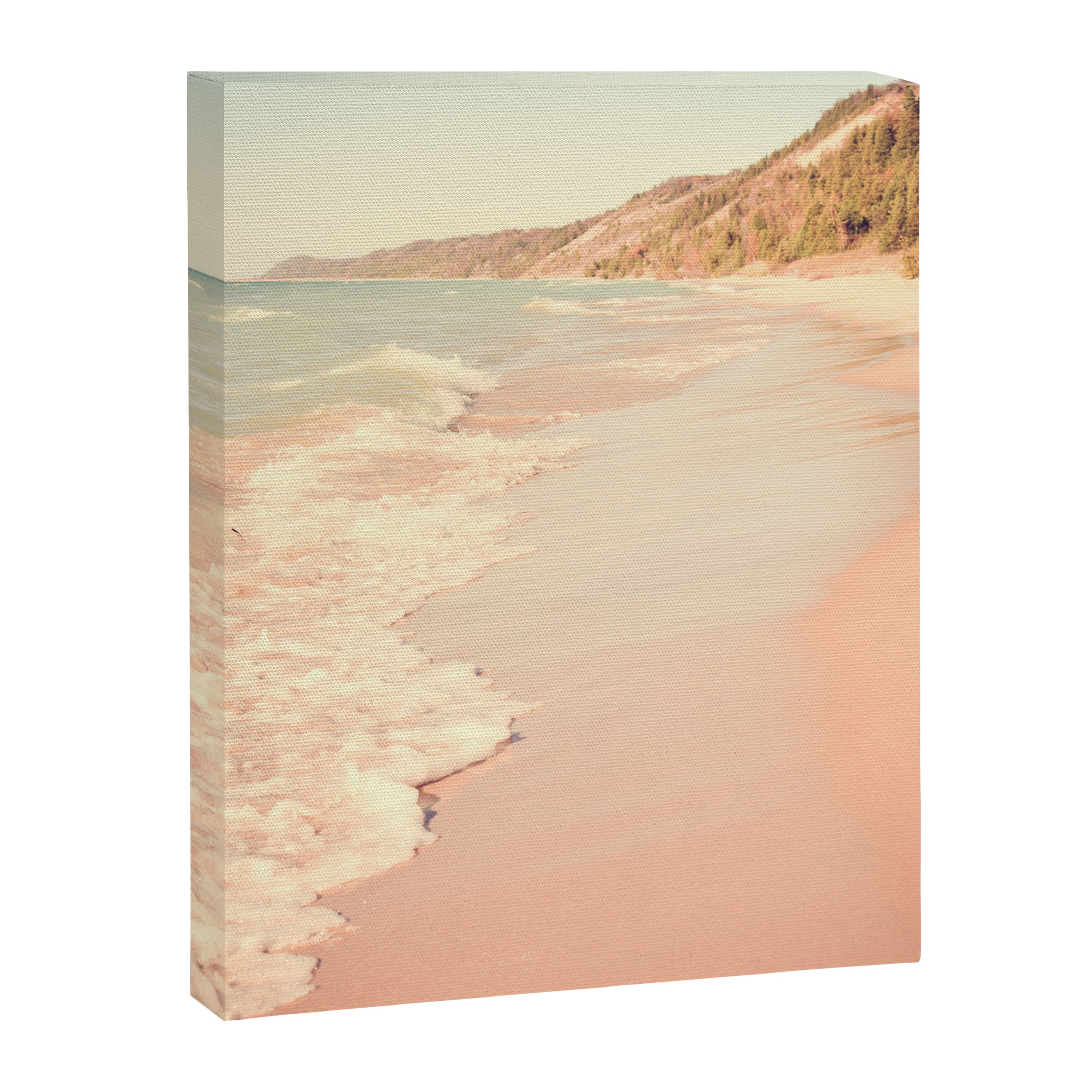Her Mind Wandered Back and Forth With the Waves - michigan beach nature photograph Canvas Print Gallery Image 6