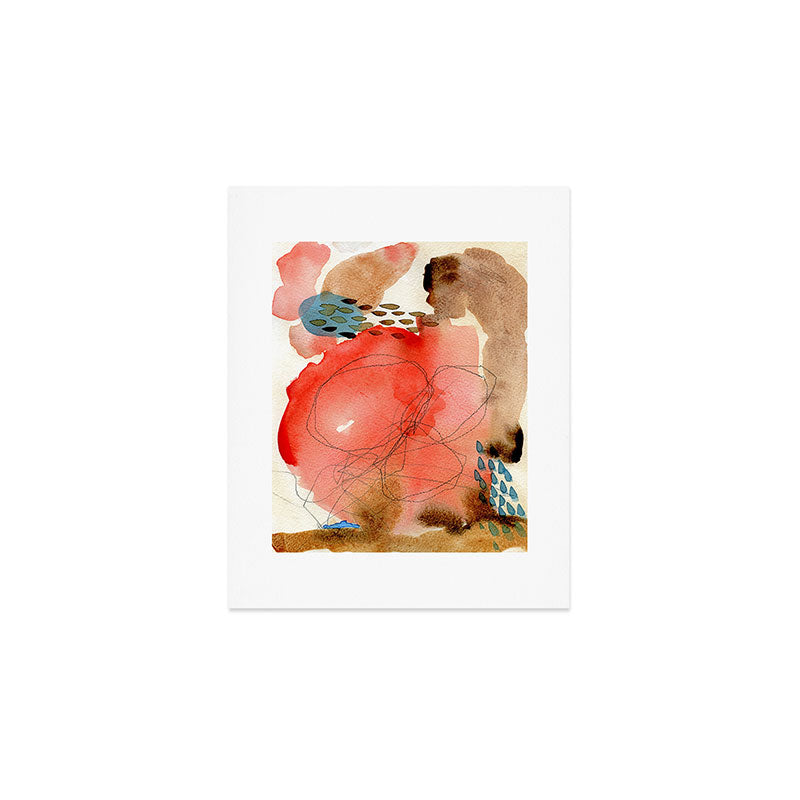 Holding Space x colorful modern abstract watercolor painting organic contemporary Art Print Gallery Image 1