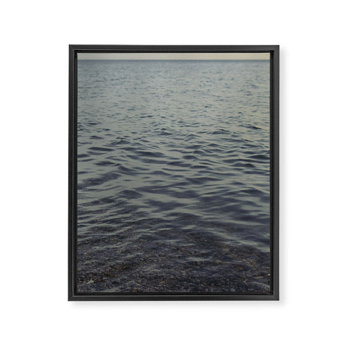 How Far is the Horizon - Lake Michigan nature travel photography Framed Canvas Print Gallery Image 1