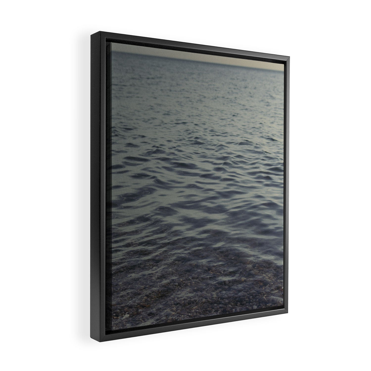 How Far is the Horizon - Lake Michigan nature travel photography Framed Canvas Print Gallery Image 2