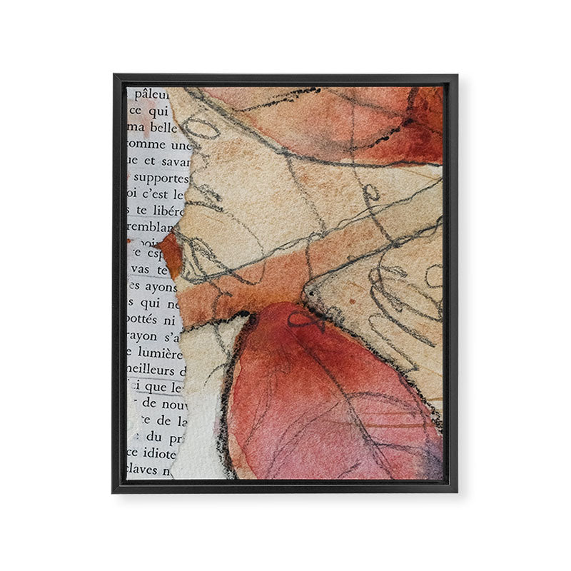 joy - botanical mixed media watercolor abstract Framed Canvas Print Gallery Image 6