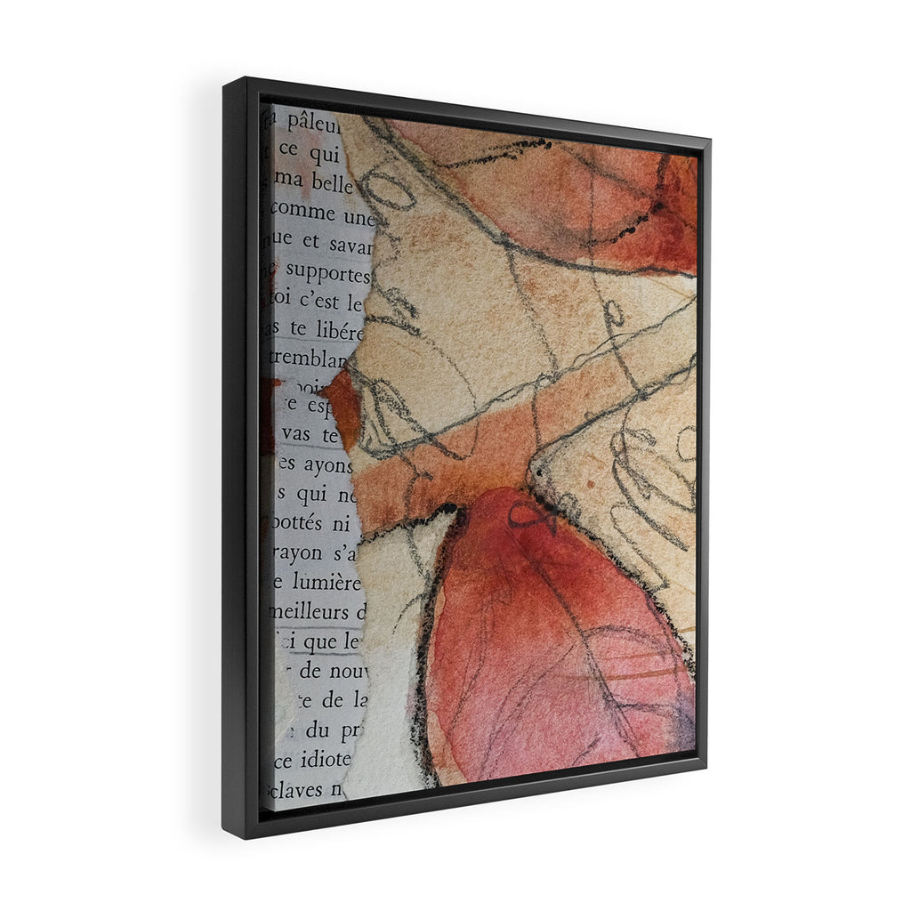 joy - botanical mixed media watercolor abstract Framed Canvas Print Gallery Image 2