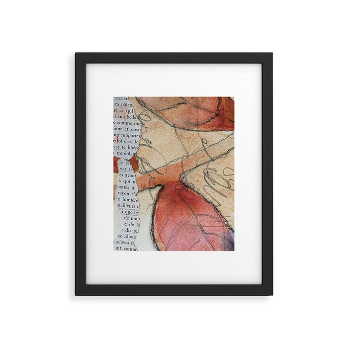 joy - botanical mixed media watercolor abstract Framed Art Print Gallery Image 1
