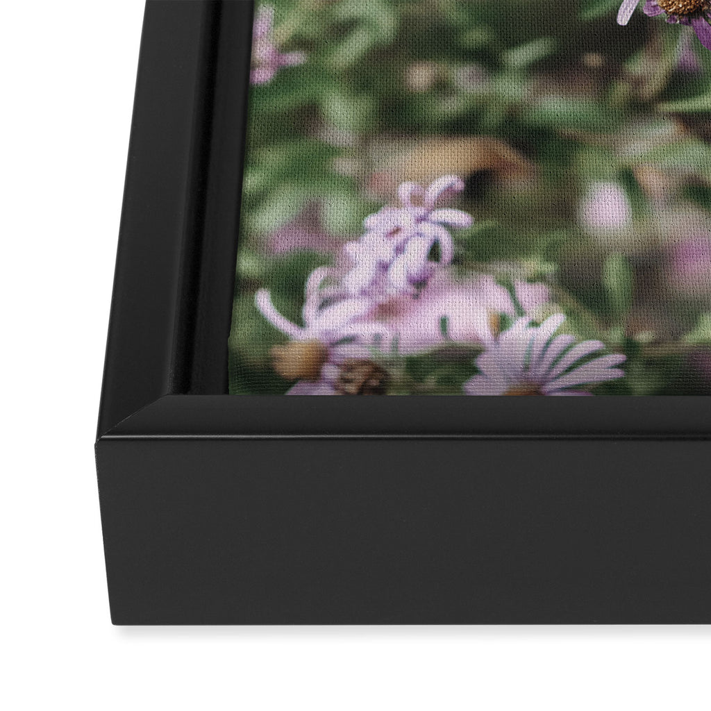 Joyful Little Flowers x purple modern botanical photograph Framed Canvas Print Gallery Image 3