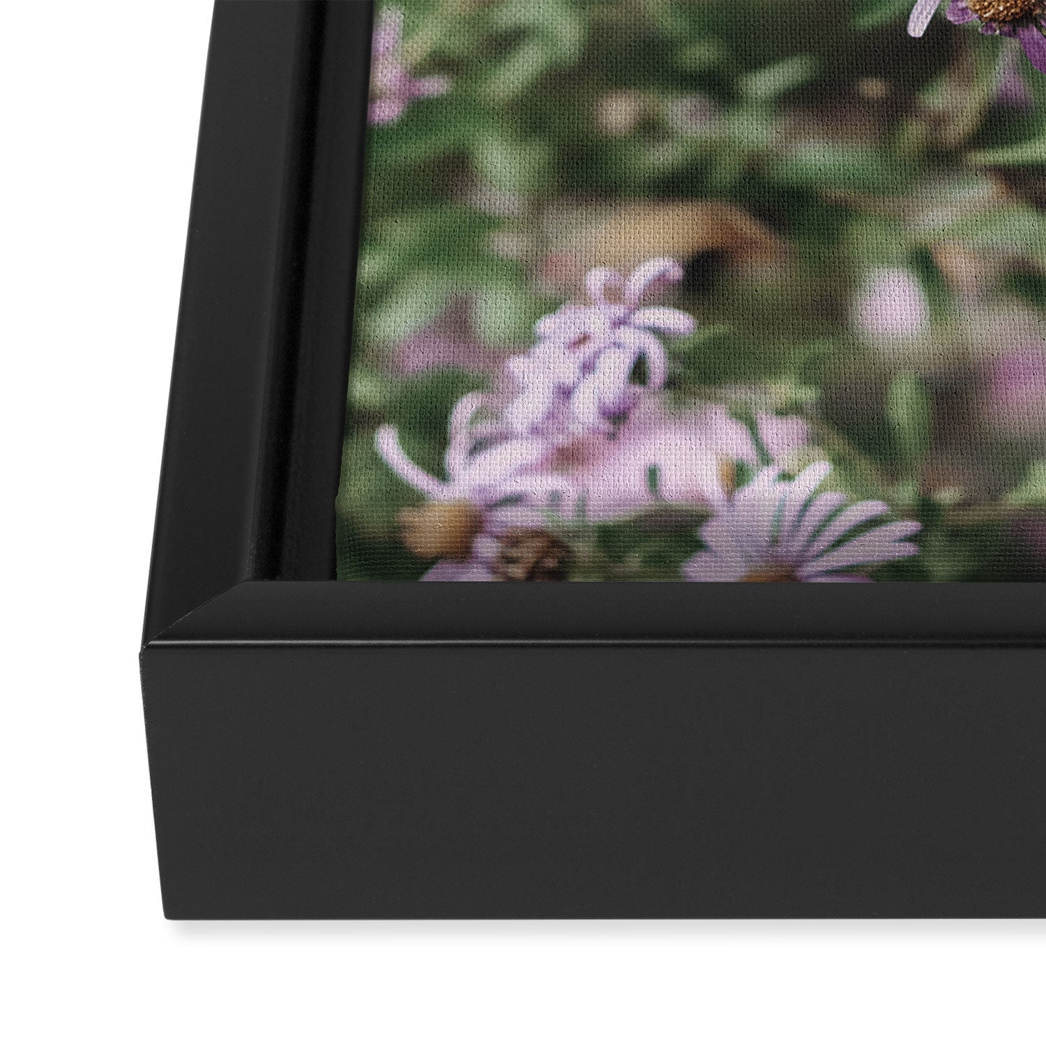 Joyful Little Flowers x purple modern botanical photograph Framed Canvas Print Gallery Image 3