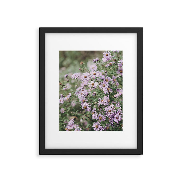 Joyful Little Flowers x purple modern botanical photograph Framed Art Print Gallery Image 1