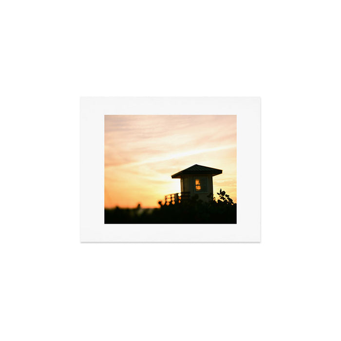 Lifeguard Stand at Sunset Art Print Gallery Image 1
