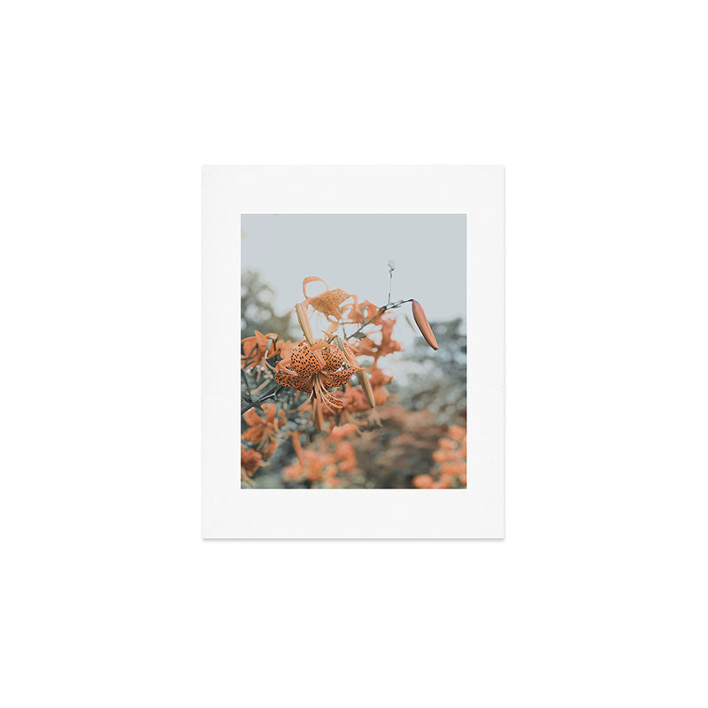 Lily - Orange terra cotta modern botanical floral Art Print Gallery Image 1