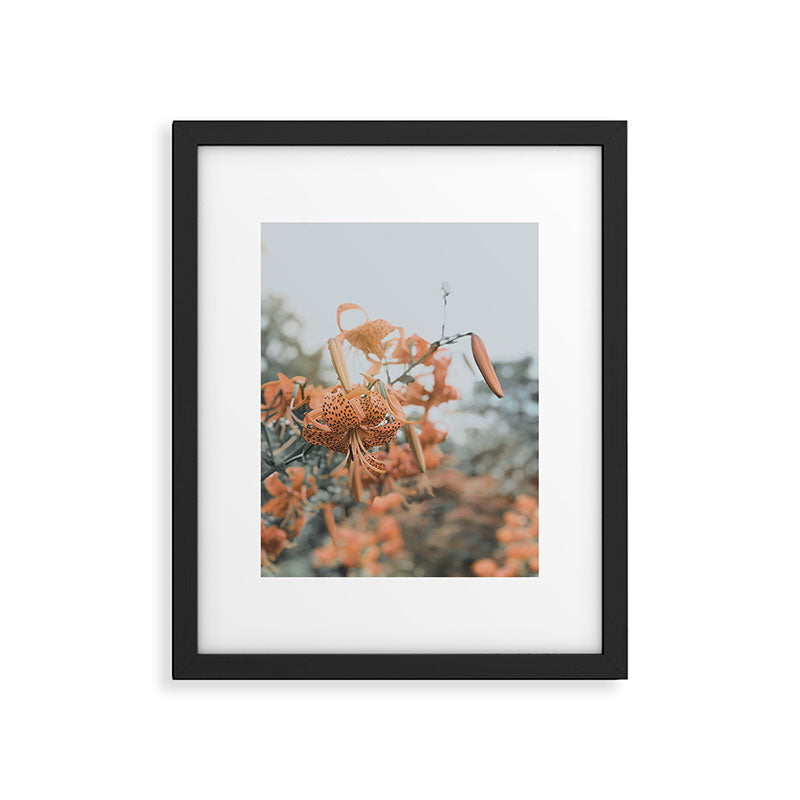 Lily - Orange terra cotta modern botanical floral Framed Art Print Gallery Image 5