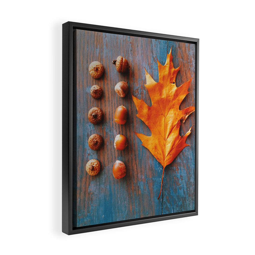 Little Autumn Acorns Framed Canvas Print Gallery Image 2
