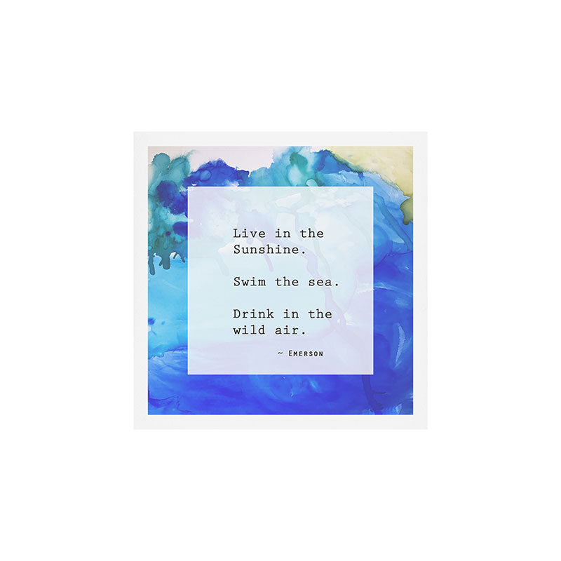 Live in the Sunshine - nature environment quote watercolor abstract Art Print Gallery Image 1