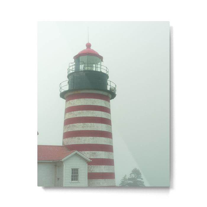 maine lighthouse - nautical coastal photograph Metal Print Gallery Image 1