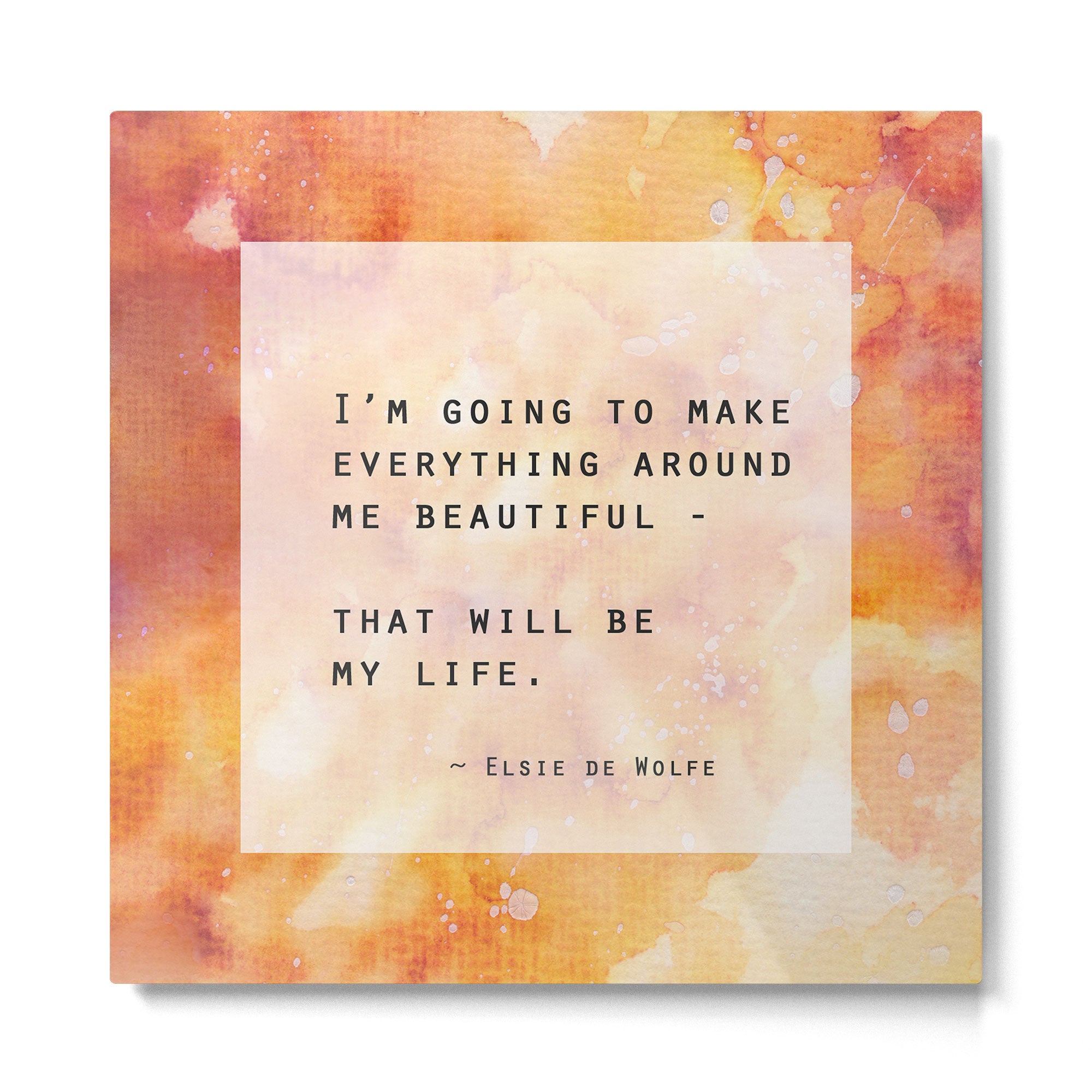 Make Everything Beautiful - inspirational quote on watercolor abstract Metal Print Gallery Image 2