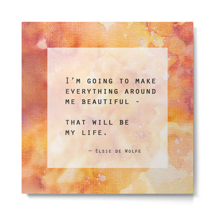 Make Everything Beautiful - inspirational quote on watercolor abstract Metal Print Gallery Image 1