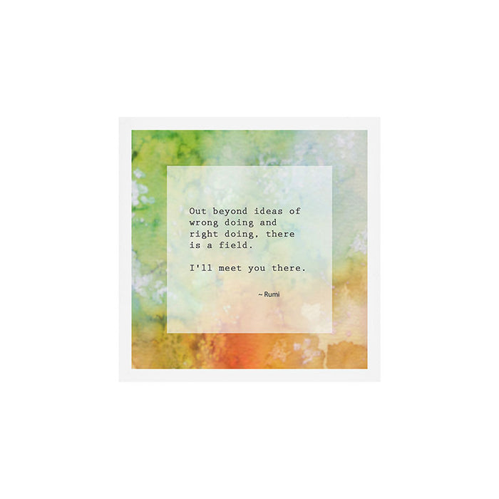 Meeting - rumi quote watercolor abstract art Art Print Gallery Image 1