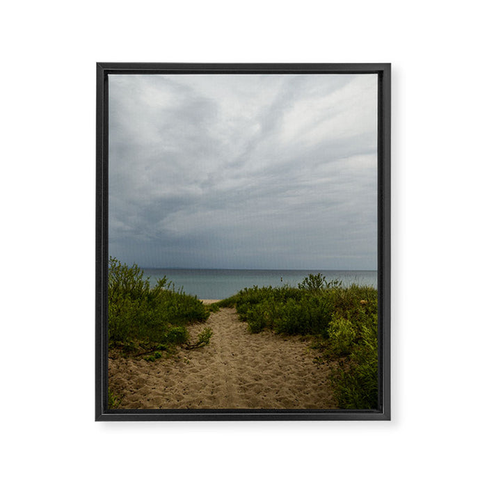 Michigan Dunes 4 - landscape photograph travel lake michigan beach nature art Framed Canvas Print Gallery Image 1