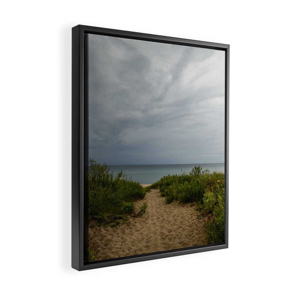 Michigan Dunes 4 - landscape photograph travel lake michigan beach nature art Framed Canvas Print Gallery Image 2