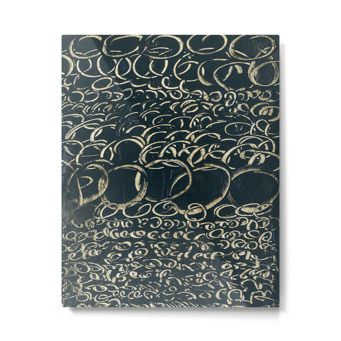 Migration - black and white abstract painting marks bold Metal Print Gallery Image 1