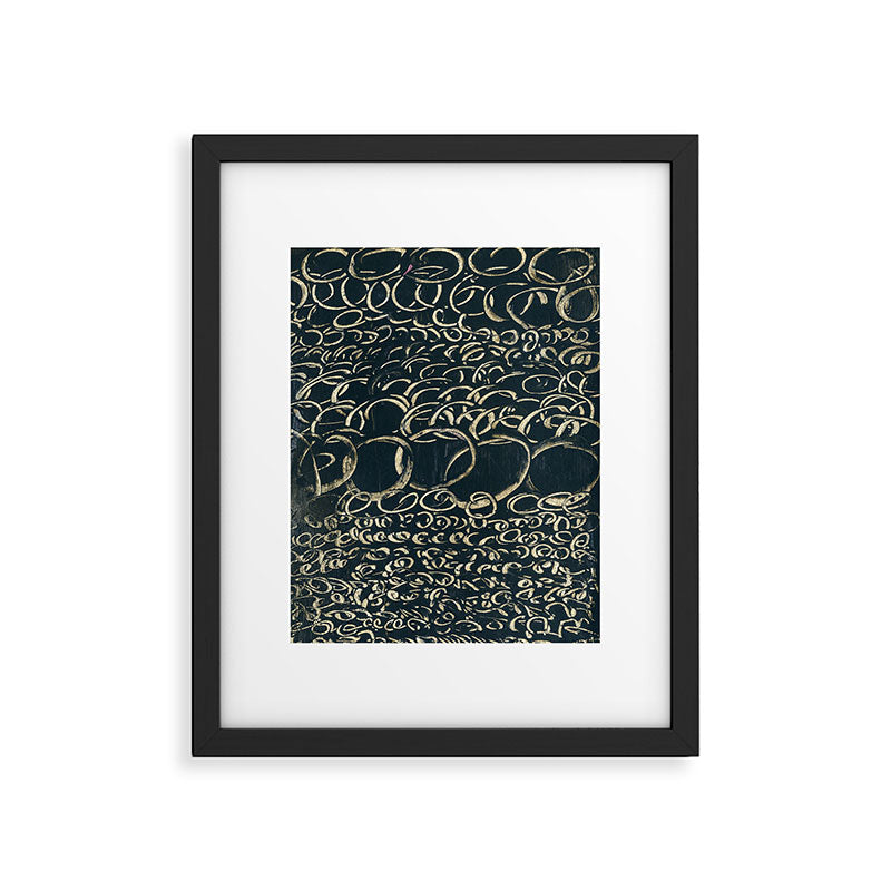 Migration - black and white abstract painting marks bold Framed Art Print Gallery Image 5