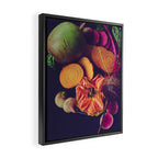 Moody Modern Botanical Floral and Vegetables Framed Canvas Print Gallery Image 2